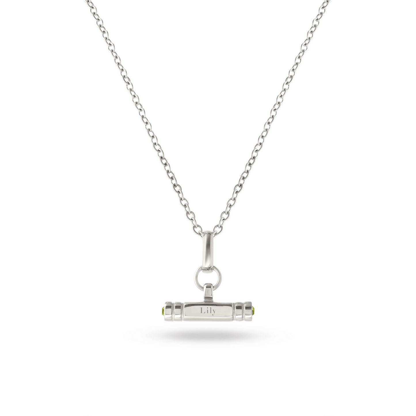 Mini Custom Stamped T-Bar Necklace (Silver)