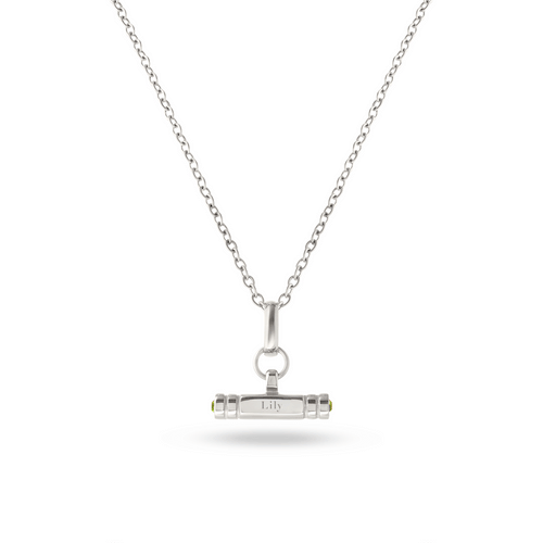 Mini Custom Stamped T-Bar Necklace (Silver)