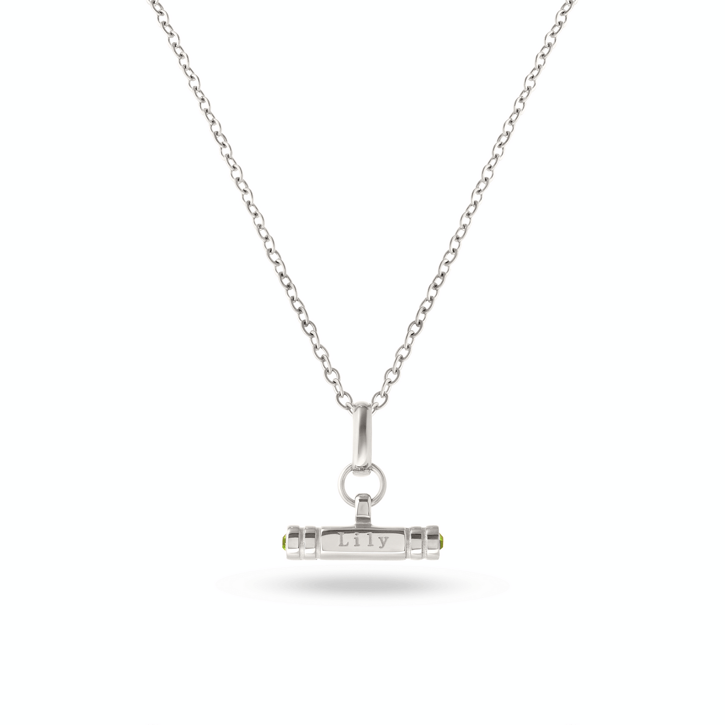 Mini Custom Stamped T-Bar Necklace (Silver)