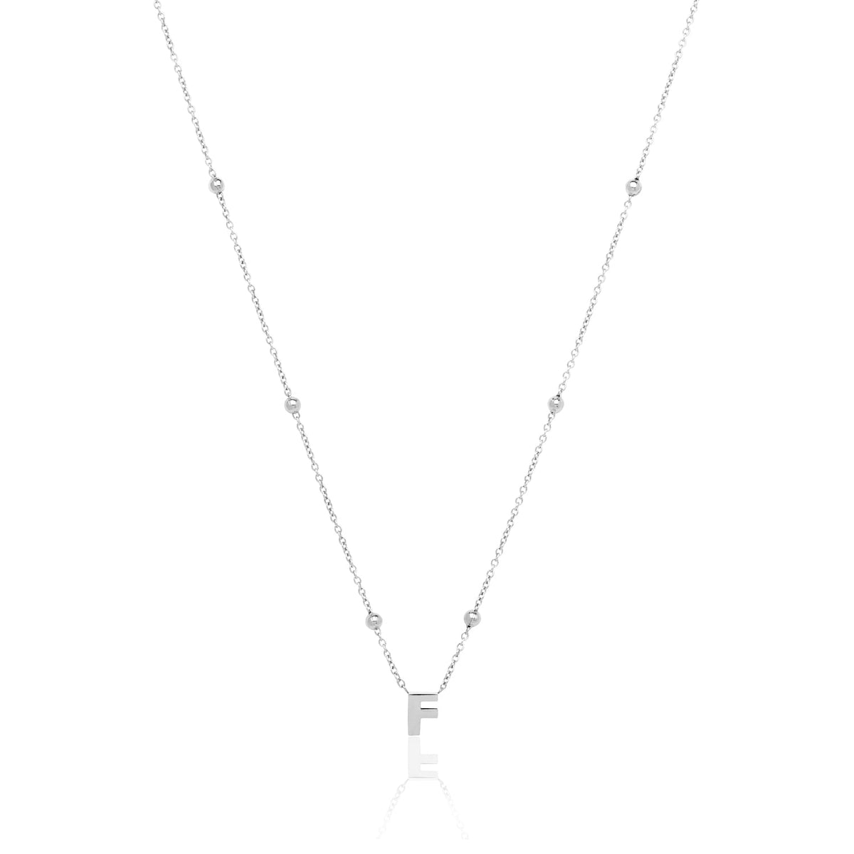 Made Mine Mini Letter Sphere Chain Necklace (Silver)