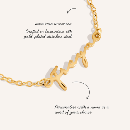 Mini Me Signature Name Bracelet (Gold)