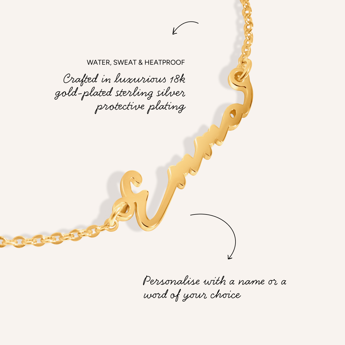 Fine Mini Signature Name Bracelet (Gold)