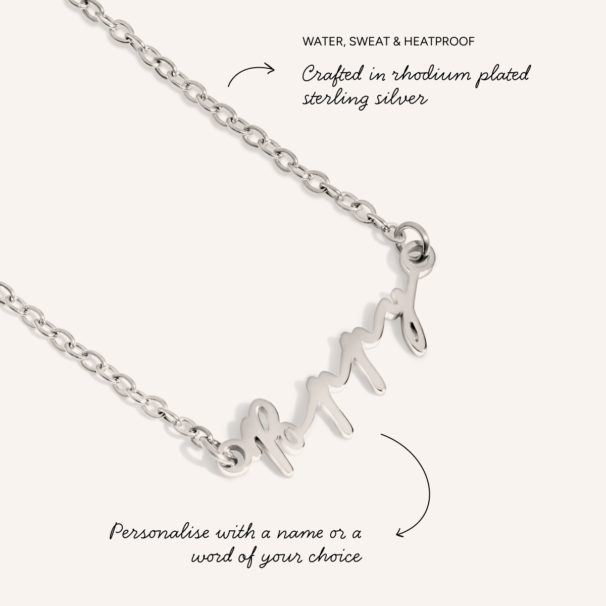 Fine Mini Signature Name Necklace (Silver)