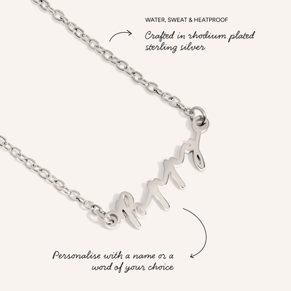 Fine Mini Signature Name Necklace (Silver)