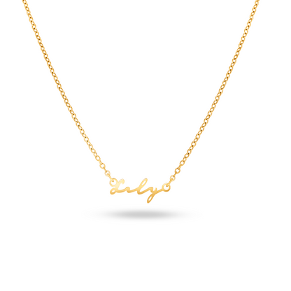 Matching 'Mini & Me' Signature Name Necklace Set (Gold)