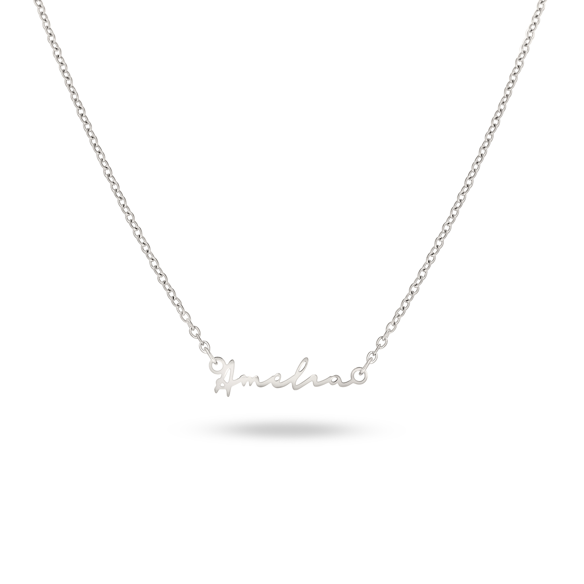 Matching Fine 'Mini & Me' Signature Name Necklace Set (Silver)
