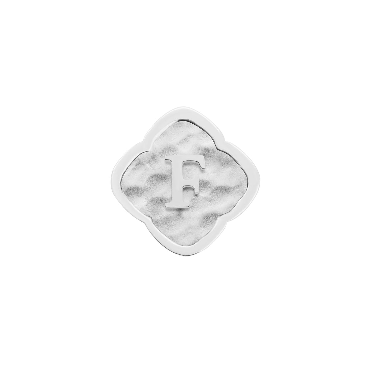 Rosette Molten Clover Charms (Silver) - Initials