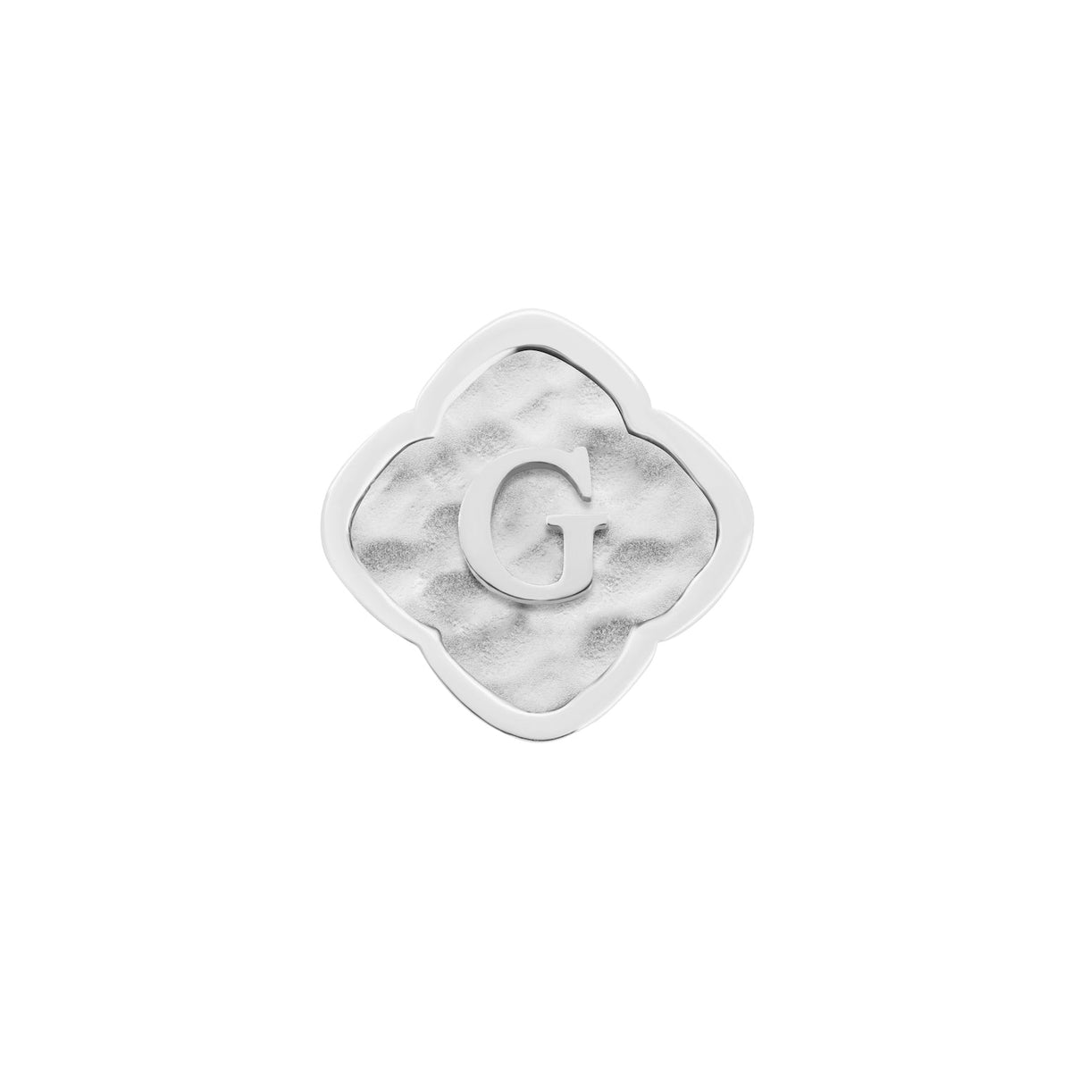 Rosette Molten Clover Charms (Silver) - Initials