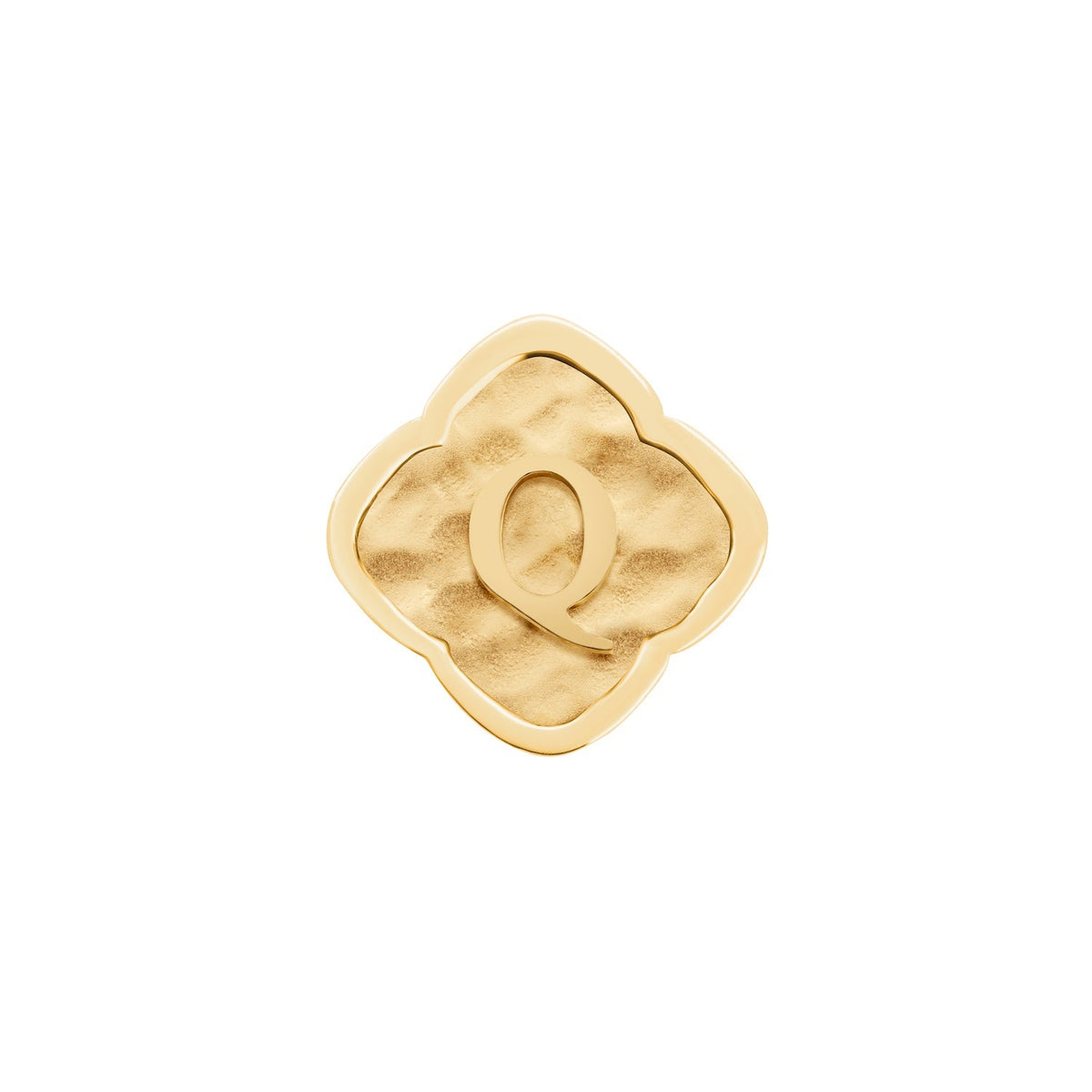 Rosette Molten Clover Charms (Gold) - Initials