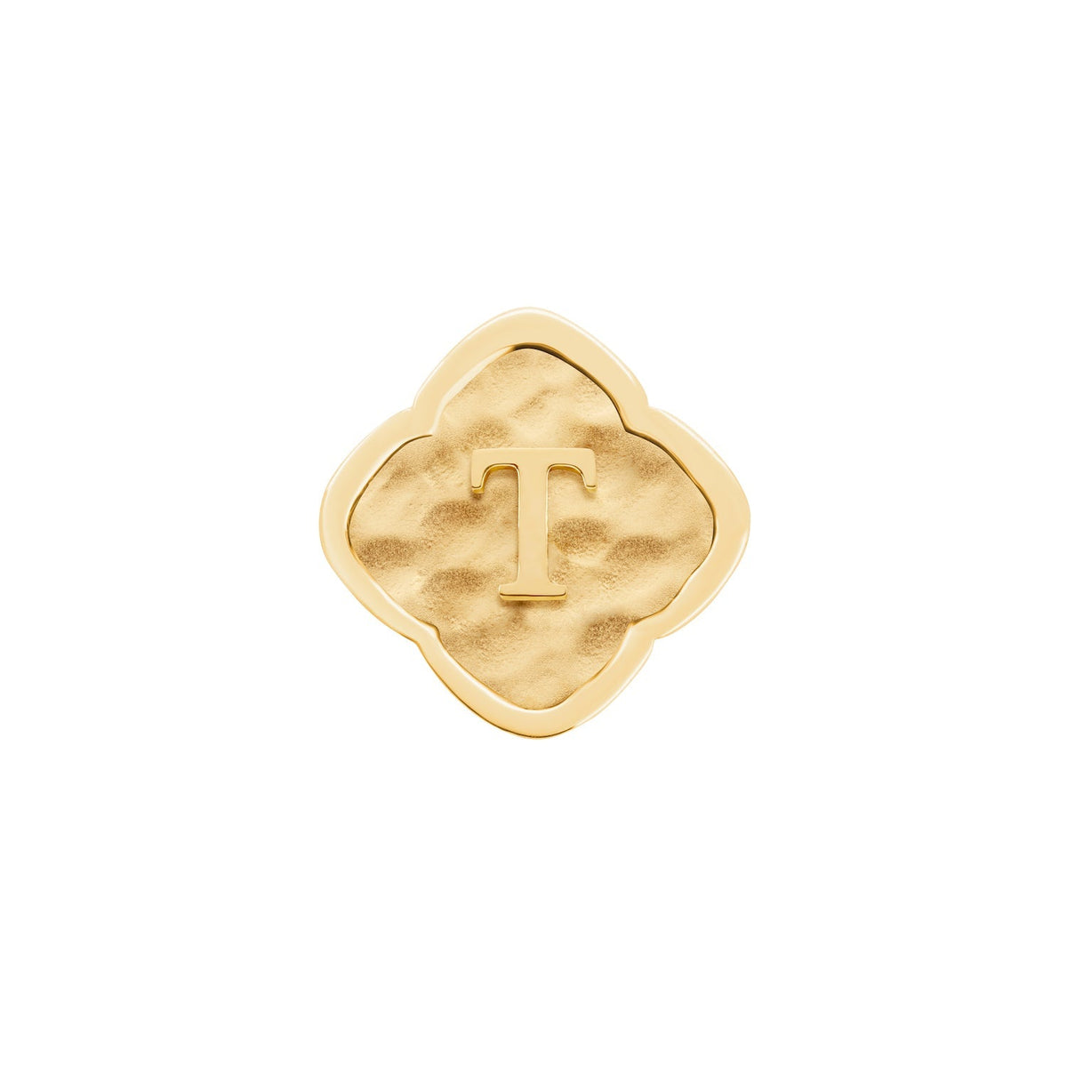 Rosette Molten Clover Charms (Gold) - Initials