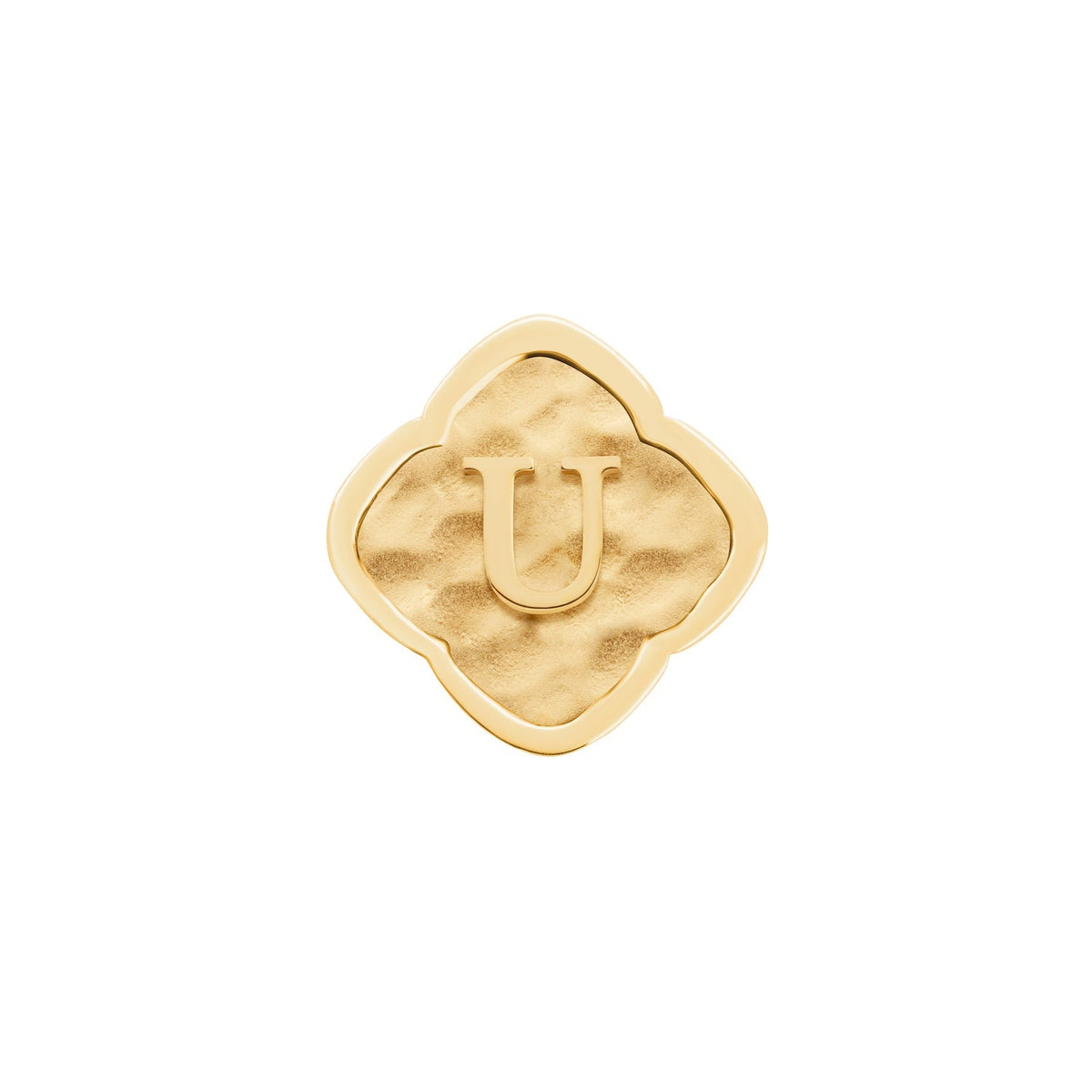 Rosette Molten Clover Charms (Gold) - Initials