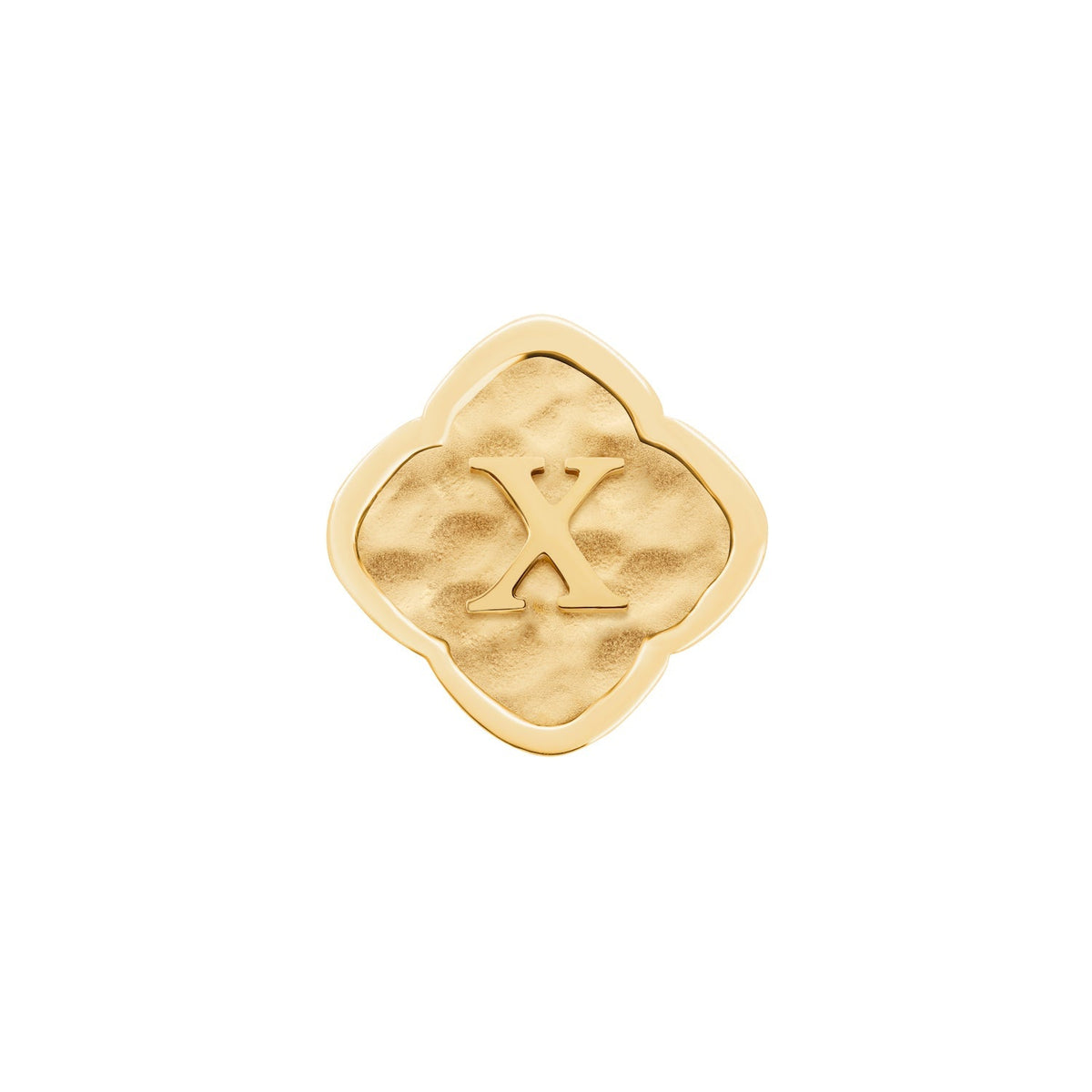 Rosette Molten Clover Charms (Gold) - Initials