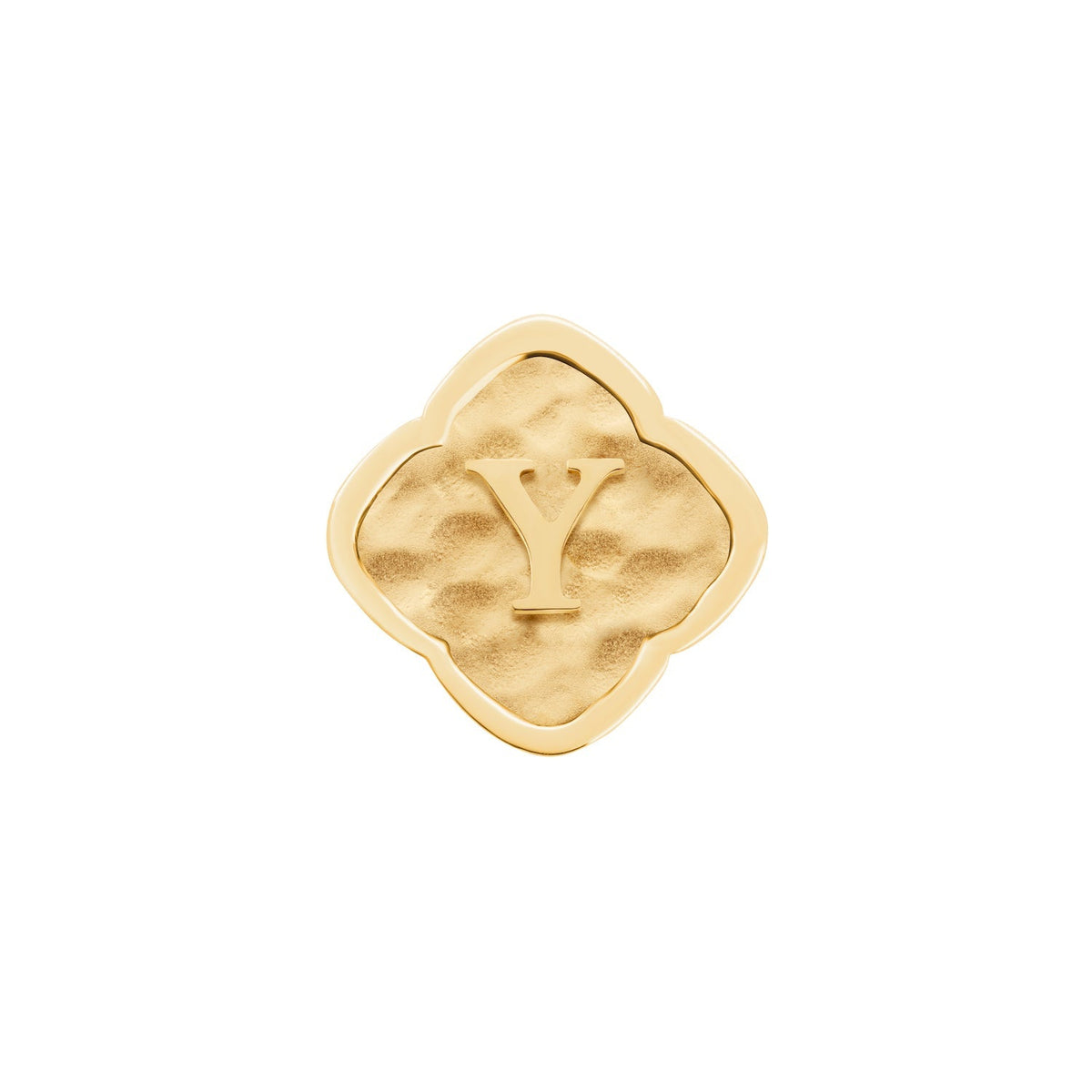 Rosette Molten Clover Charms (Gold) - Initials