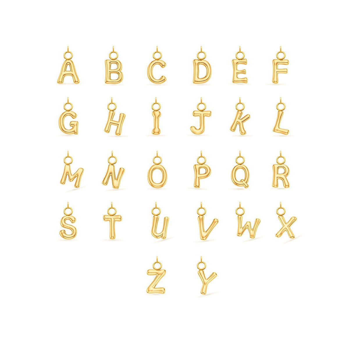 Mini Molten Initial Pendant (Gold)
