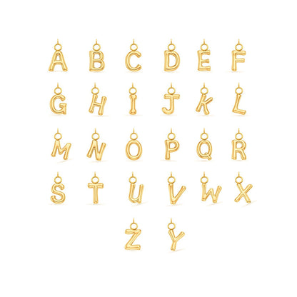 Mini Molten Initial Charm (Gold)