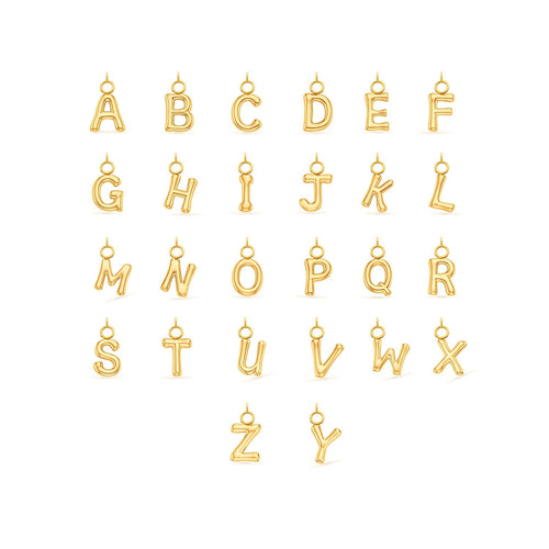 Mini Molten Initial Charm (Gold)
