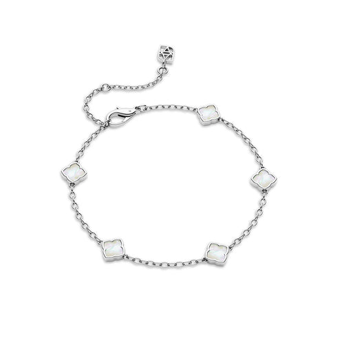 Mini Multi Clover Bracelet (Silver)