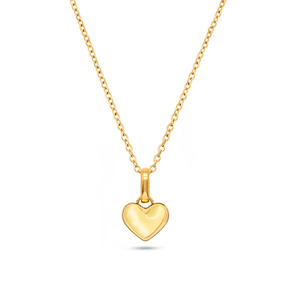 Butter Yellow Quartz Heart Necklace (Gold)