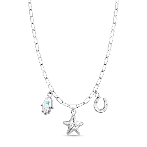 Made Mine Ocean Charm Necklace (Silver)