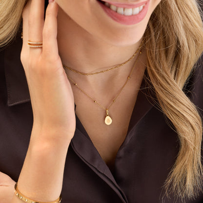 Organic Fingerprint Droplet Necklace (Gold)