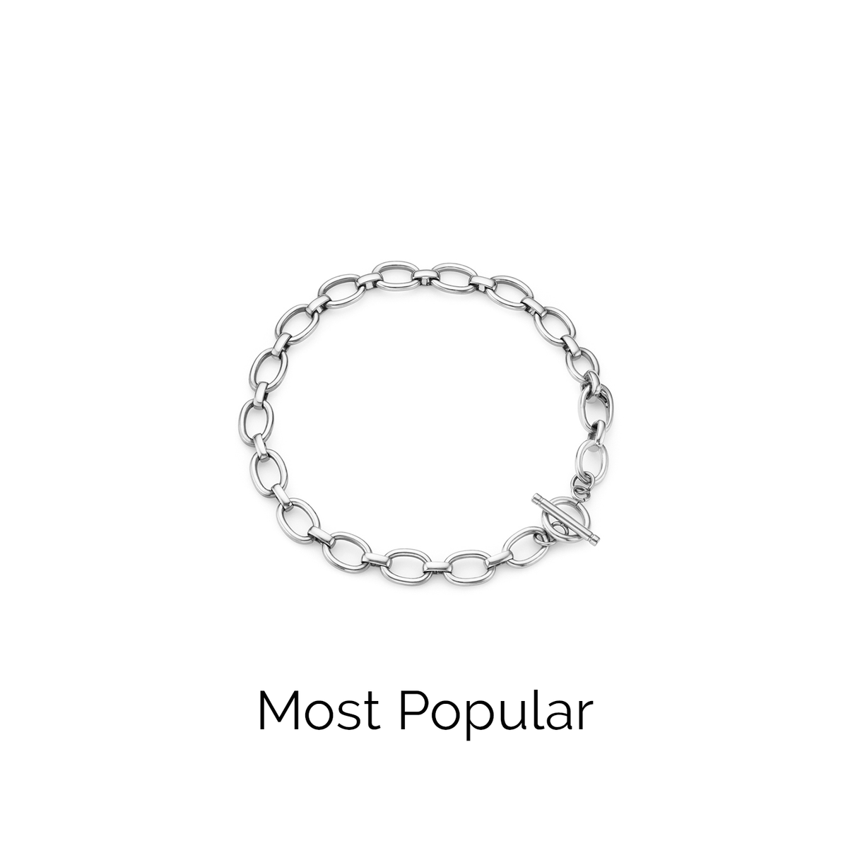 Oval Link Chain Bracelet (Silver)