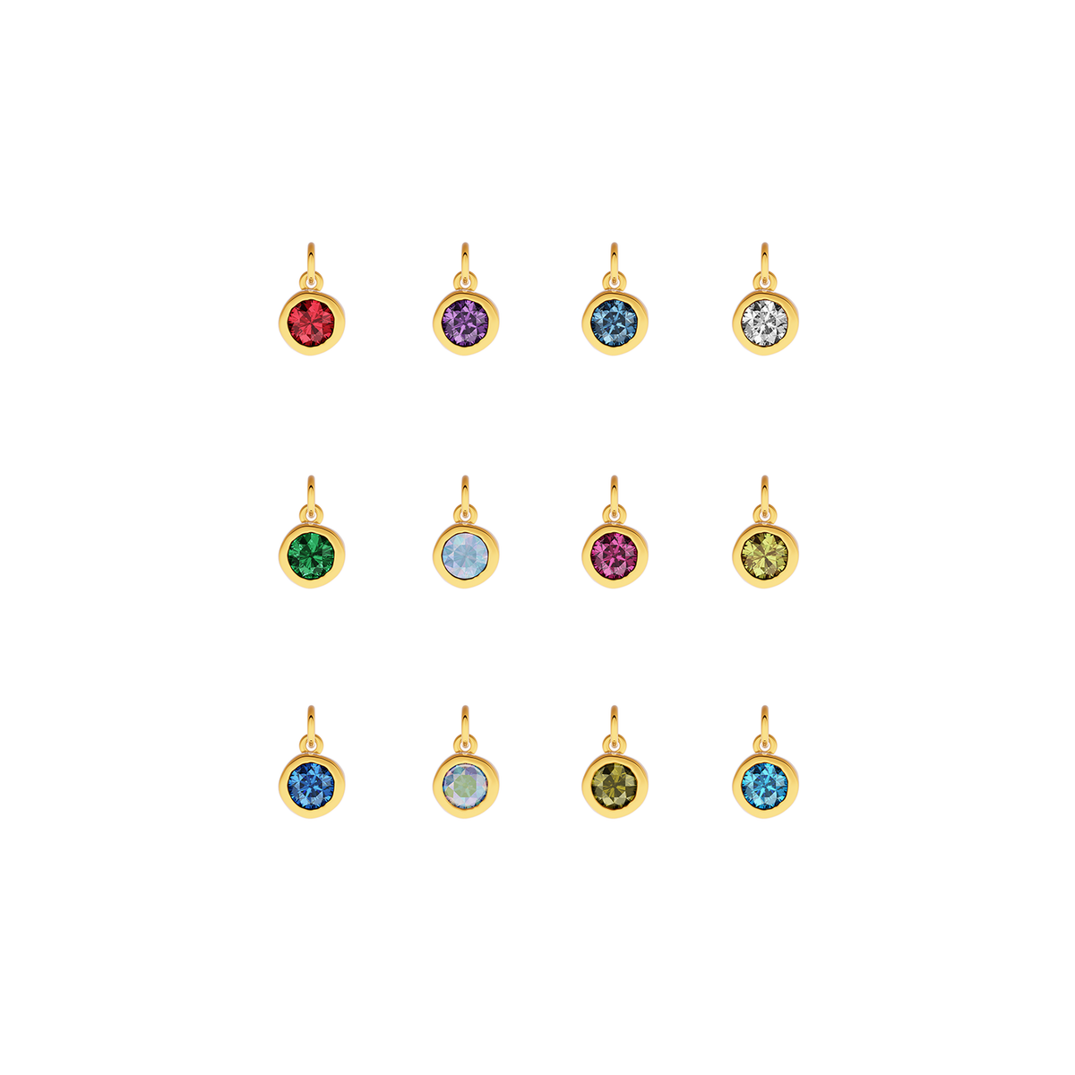Made Mine Fine Charm - Molten Round Birthstone (Gold)