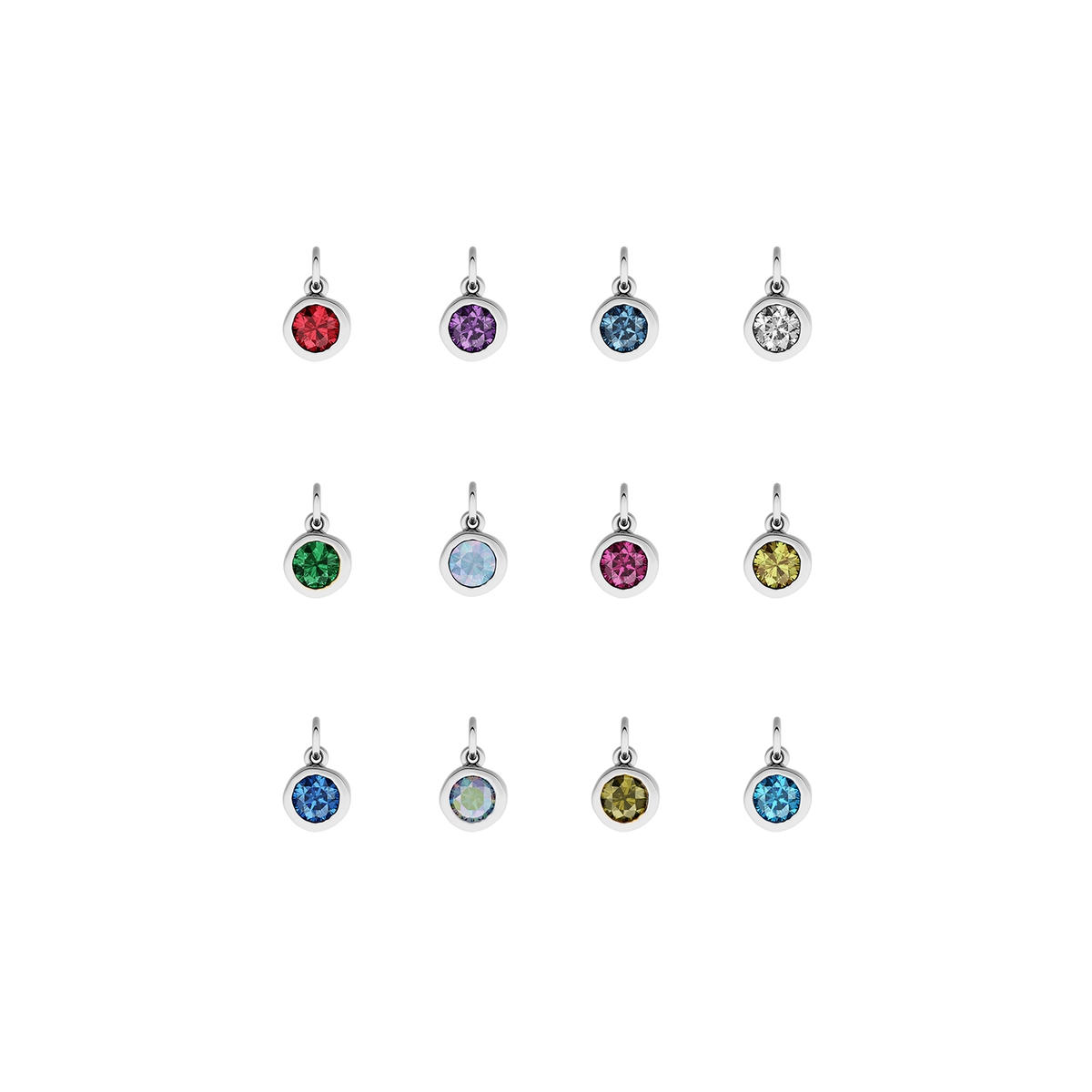 Made Mine Fine Charm - Molten Round Birthstone (Silver)