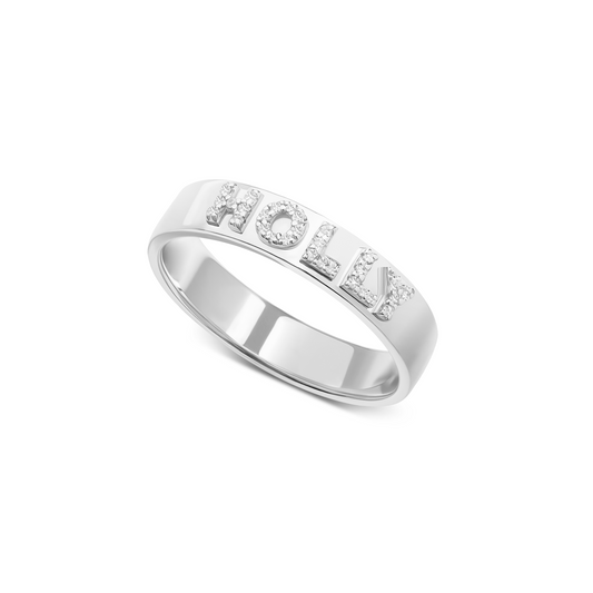 Fine Pavé 3D Name Ring (Silver)
