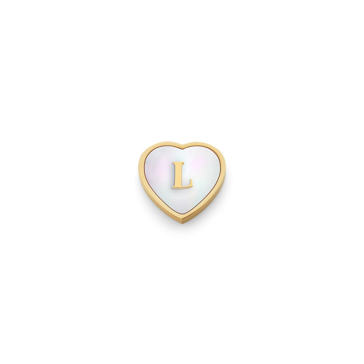 Pearl Heart Charms (Gold) - Initials
