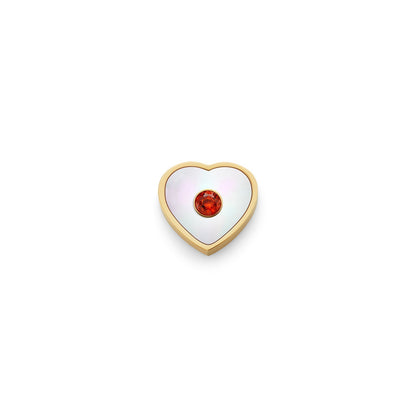 Pearl Heart Charms (Gold) - Birthstone