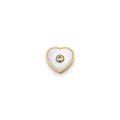 Pearl Heart Charms (Gold) - Birthstone