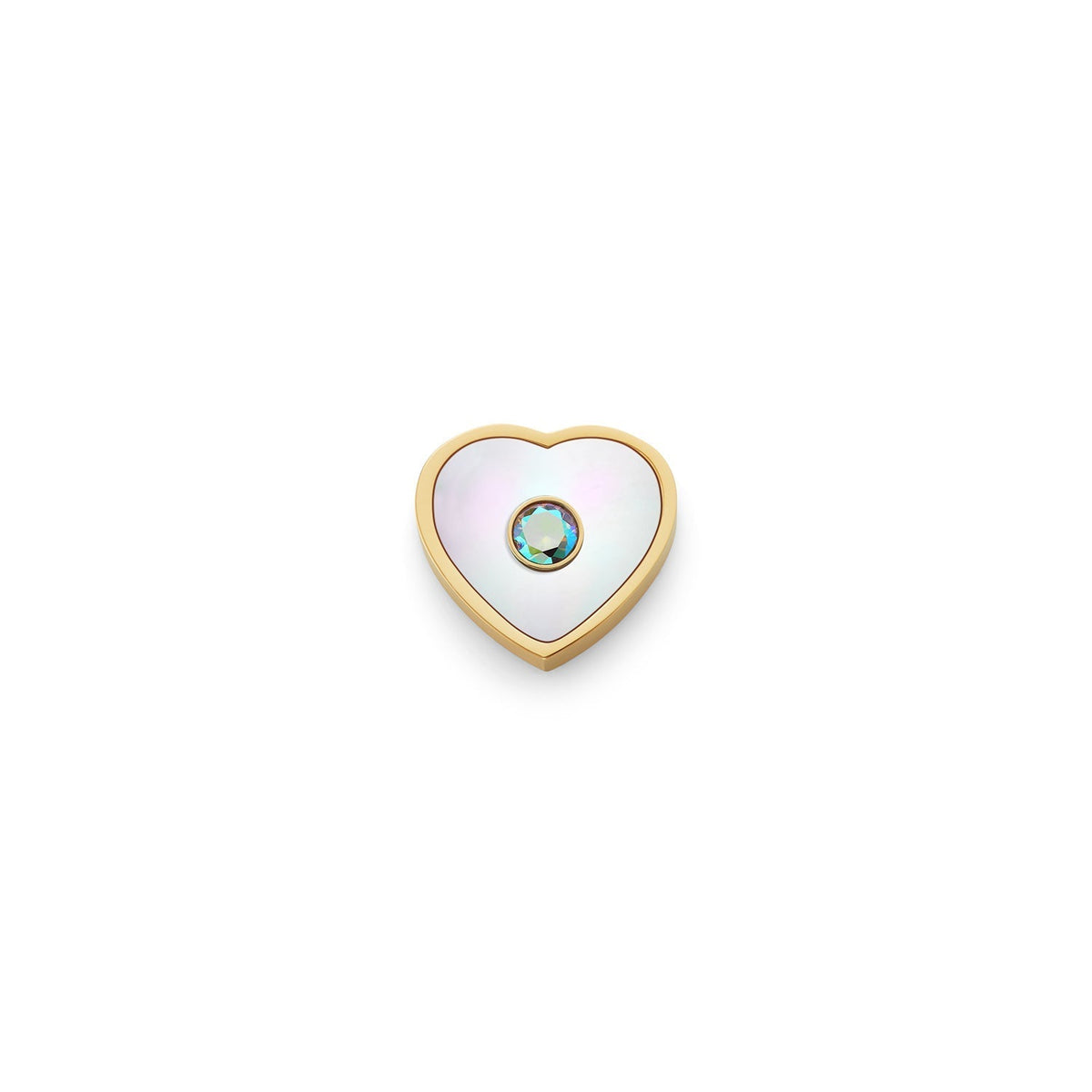 Pearl Heart Charms (Gold) - Initials