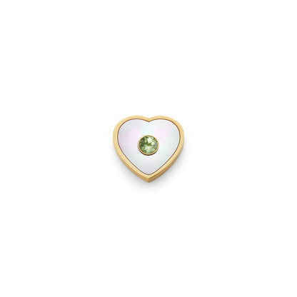 Pearl Heart Charms (Gold) - Birthstone