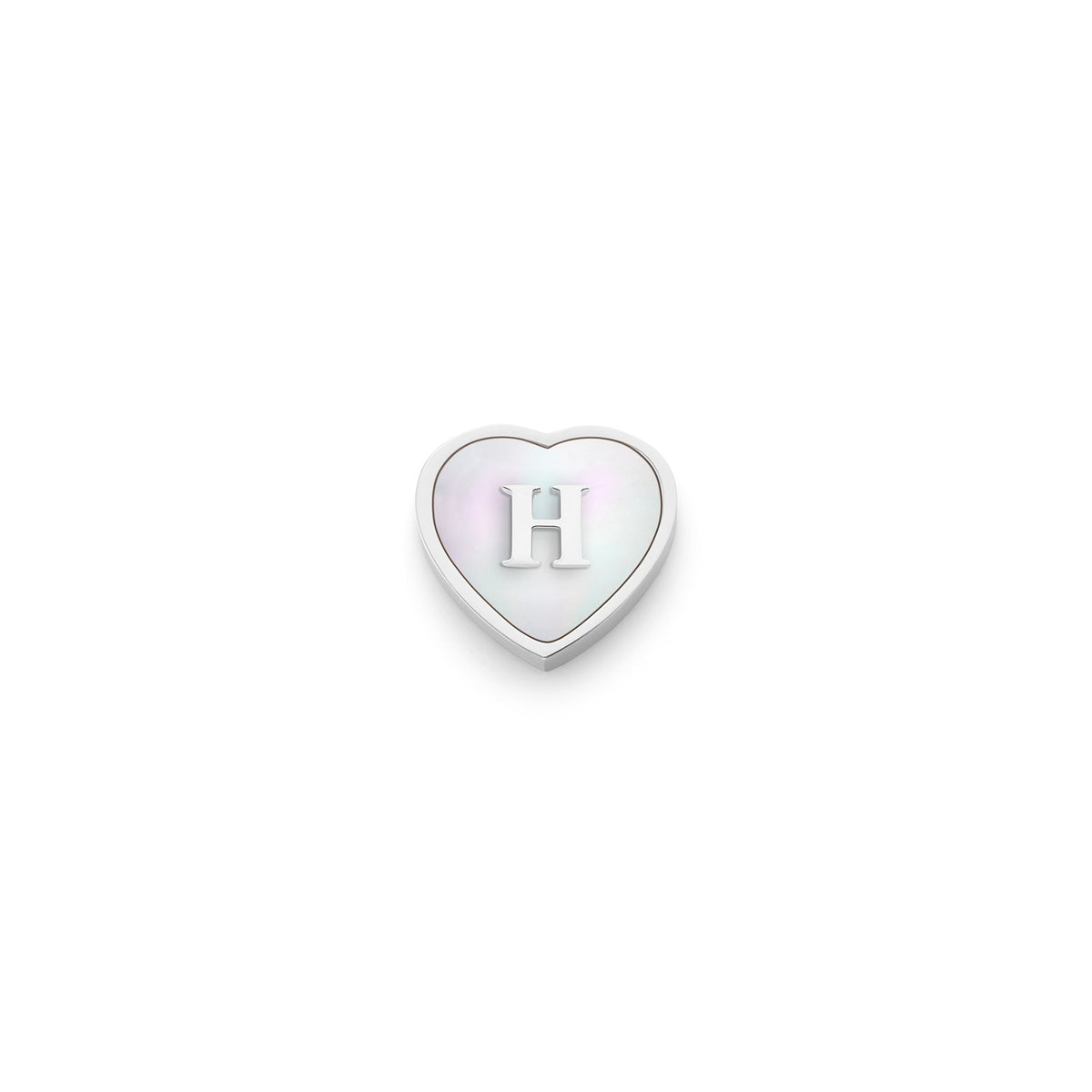Pearl Heart Charms (Silver) - Heart