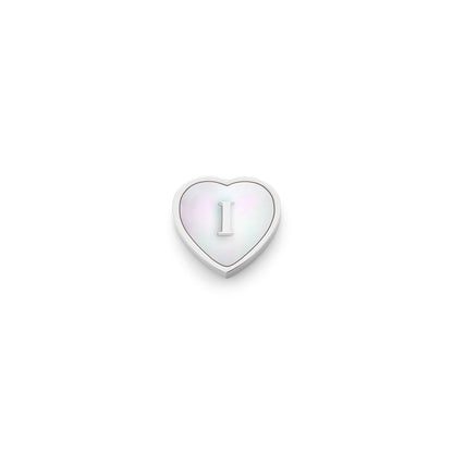 Pearl Heart Charms (Silver) - Heart