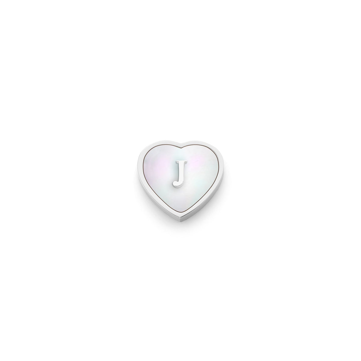 Pearl Heart Charms (Silver) - Heart