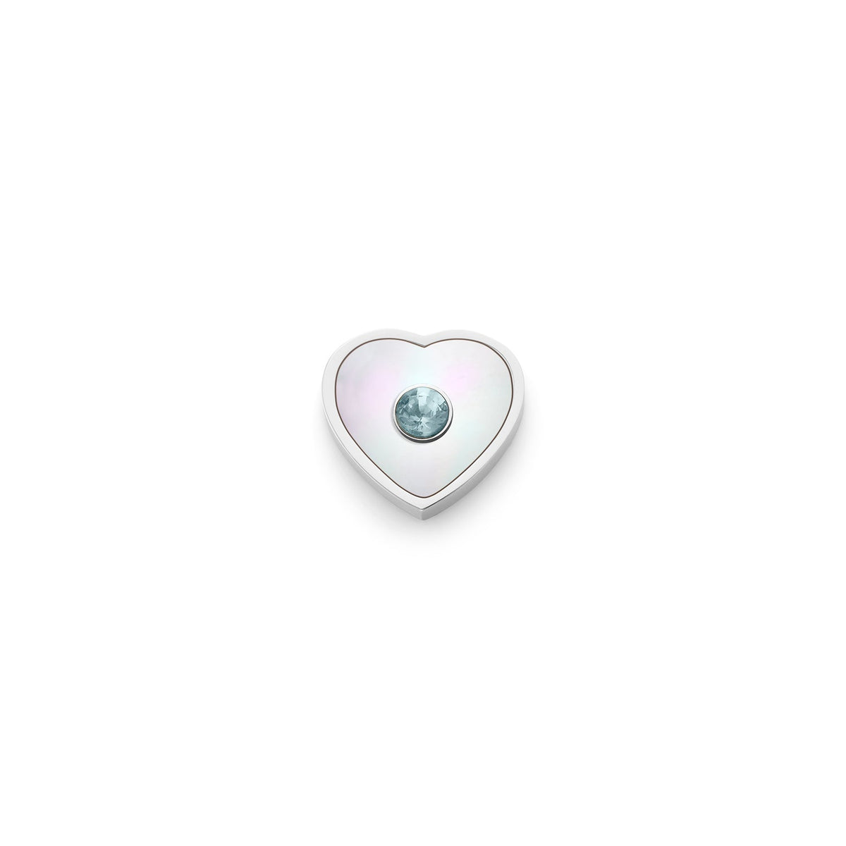Pearl Heart Charms (Silver) - Birthstone