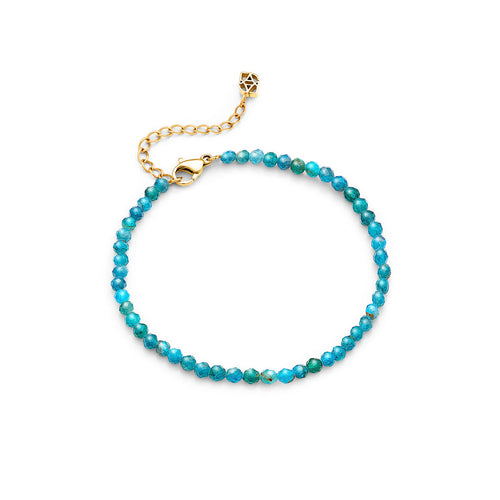 Layering Blue Apatite Beaded Bracelet (Gold)