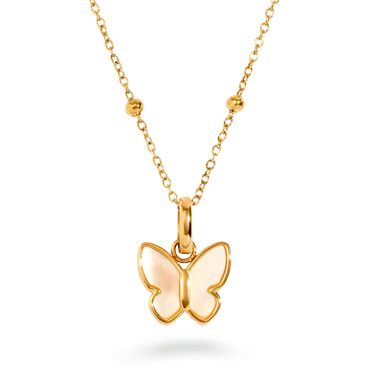 Pearl Butterfly Necklace (Gold)