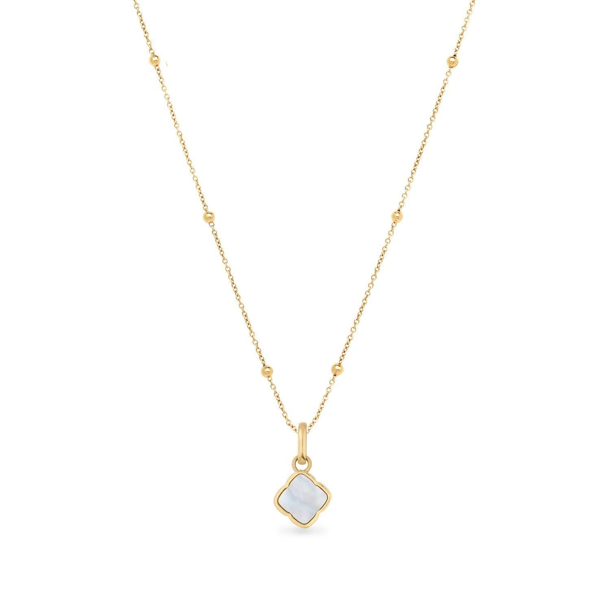 Mother of Pearl Clover Necklace (Gold)