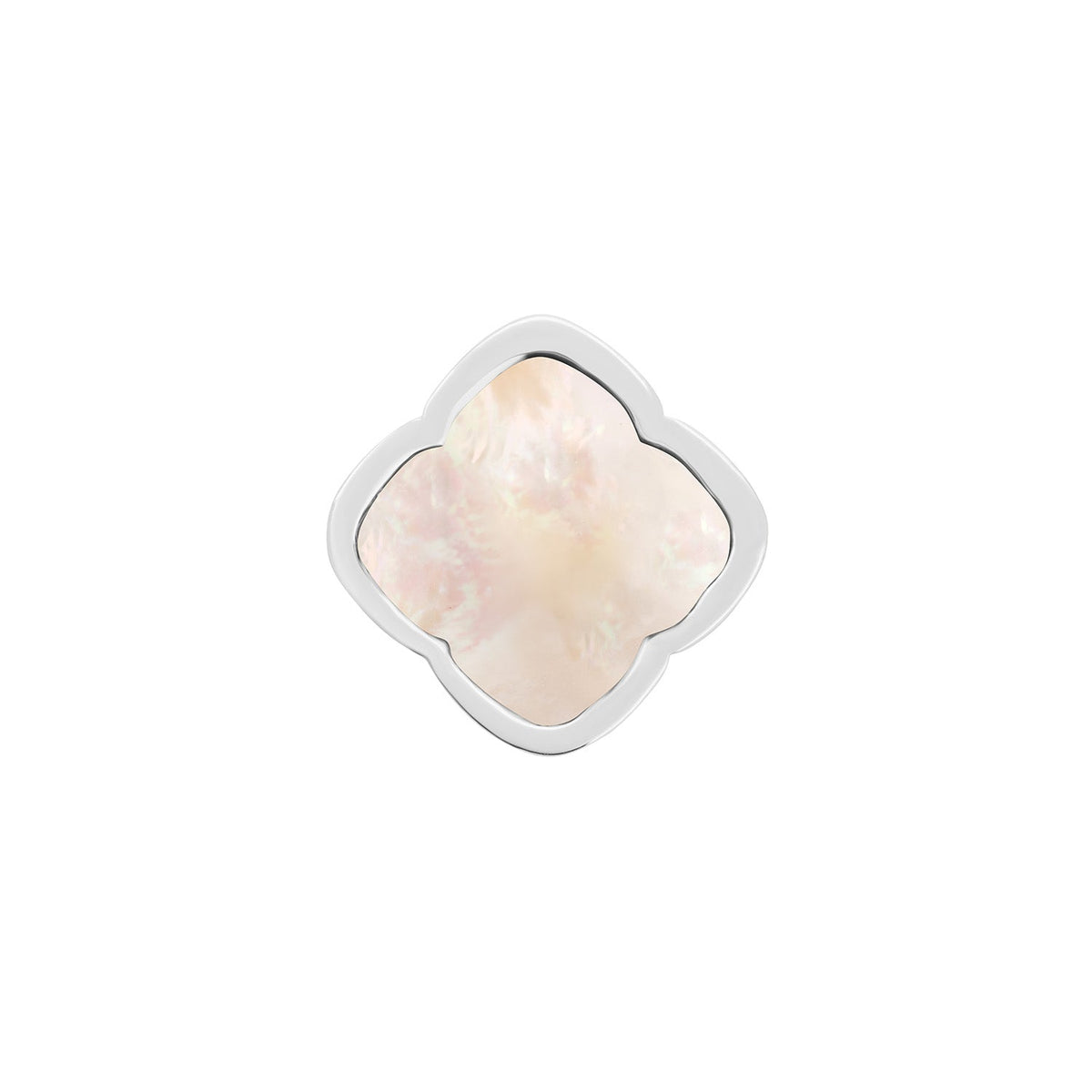 Rosette Pearl Clover Charms (Silver) - Plain Clover