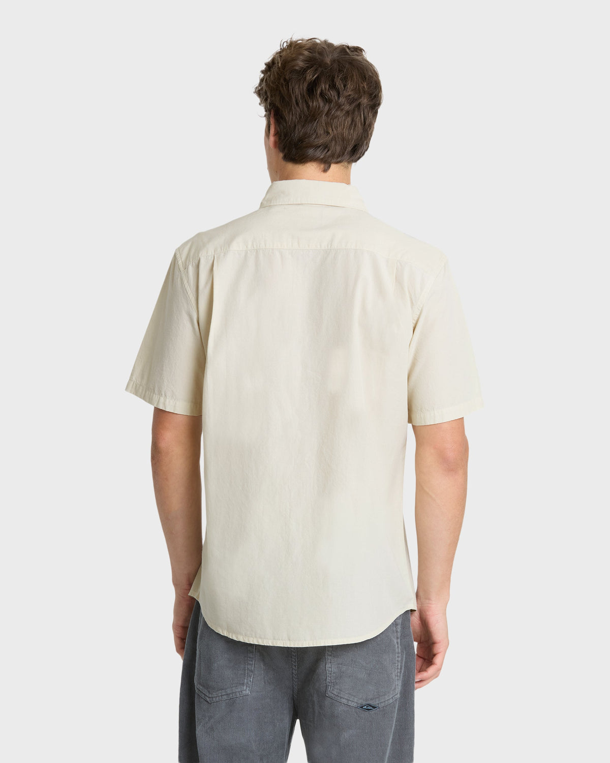 Shore Break Classic Short Sleeve Woven Button-Up Shirt - Silver Birch