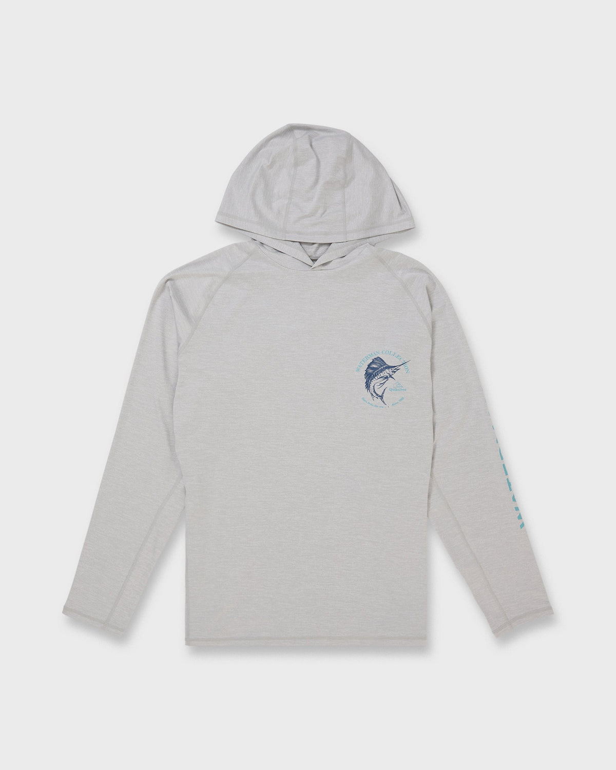 Waterman Marley Hooded Long Sleeve UPF 50 Surf Shirt - Light Grey Hth