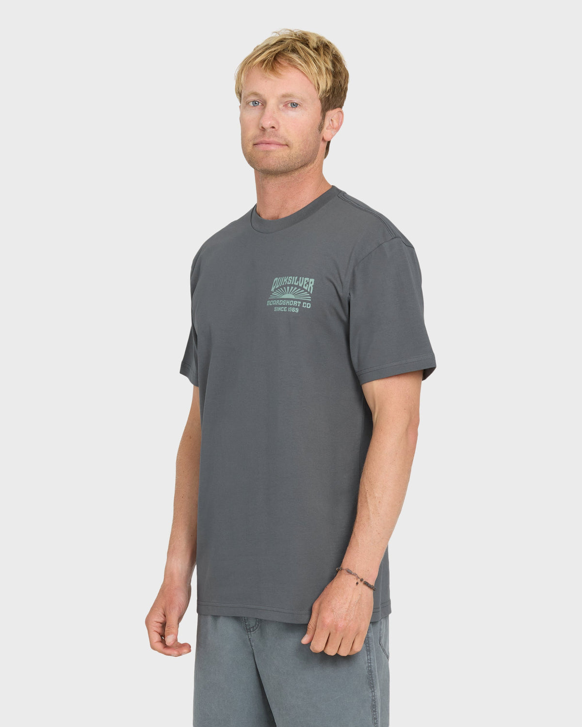 Radiant Flare Short Sleeve Knit T-Shirt - Iron Gate