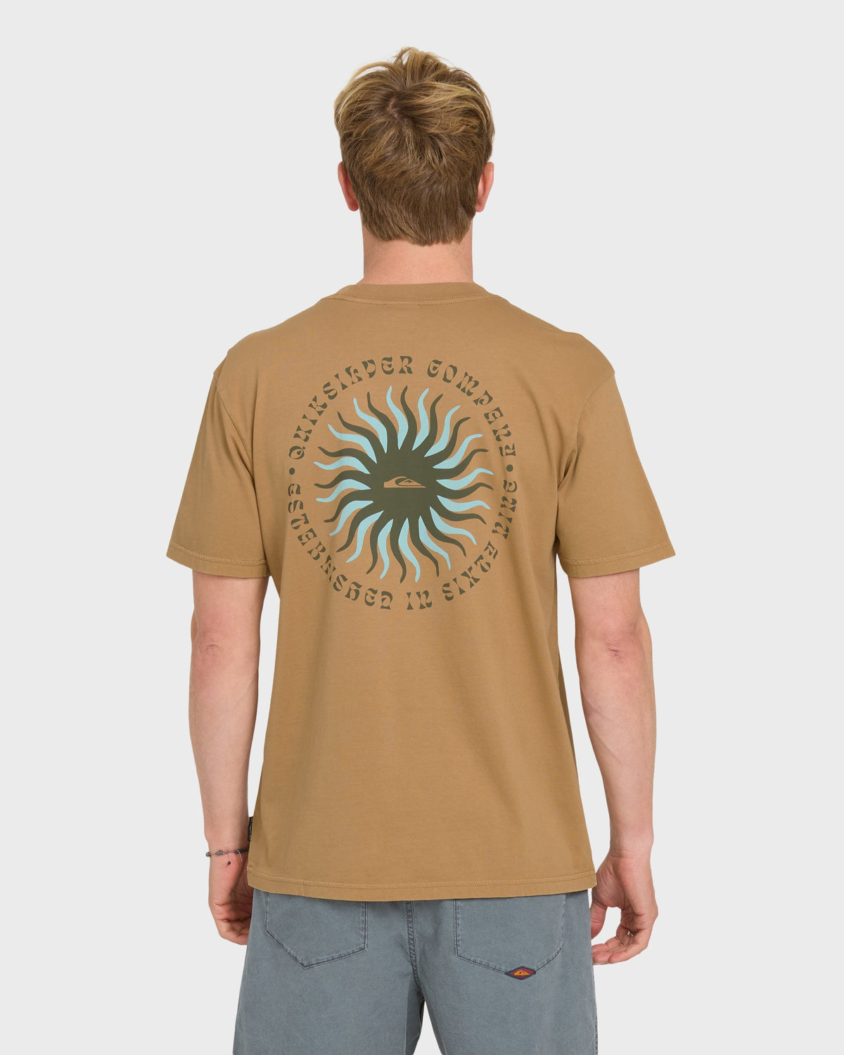 Sunny Day Pigment Dye Short Sleeve Cotton T-Shirt - Tobacco