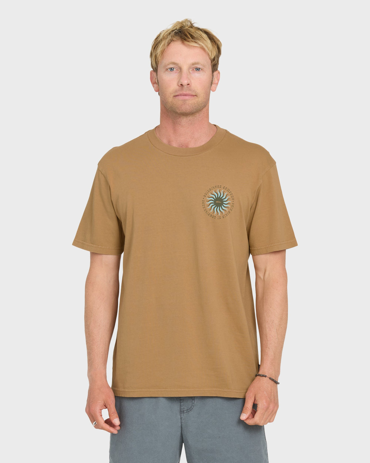 Sunny Day Pigment Dye Short Sleeve Cotton T-Shirt - Tobacco