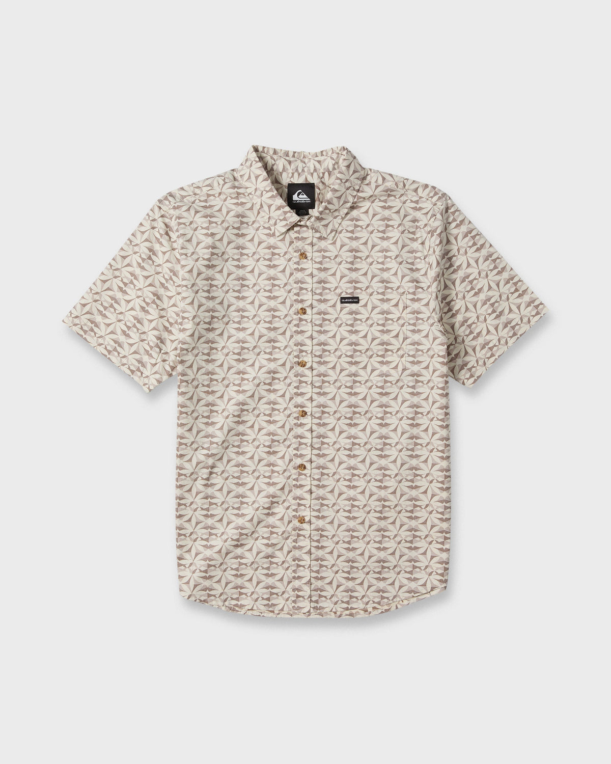 Nature Tile Classic Short Sleeve Woven Shirt - Bone White
