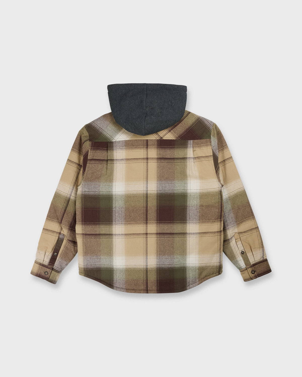 Mantra Hooded Long Sleeve Flannel Shirt - Kelp