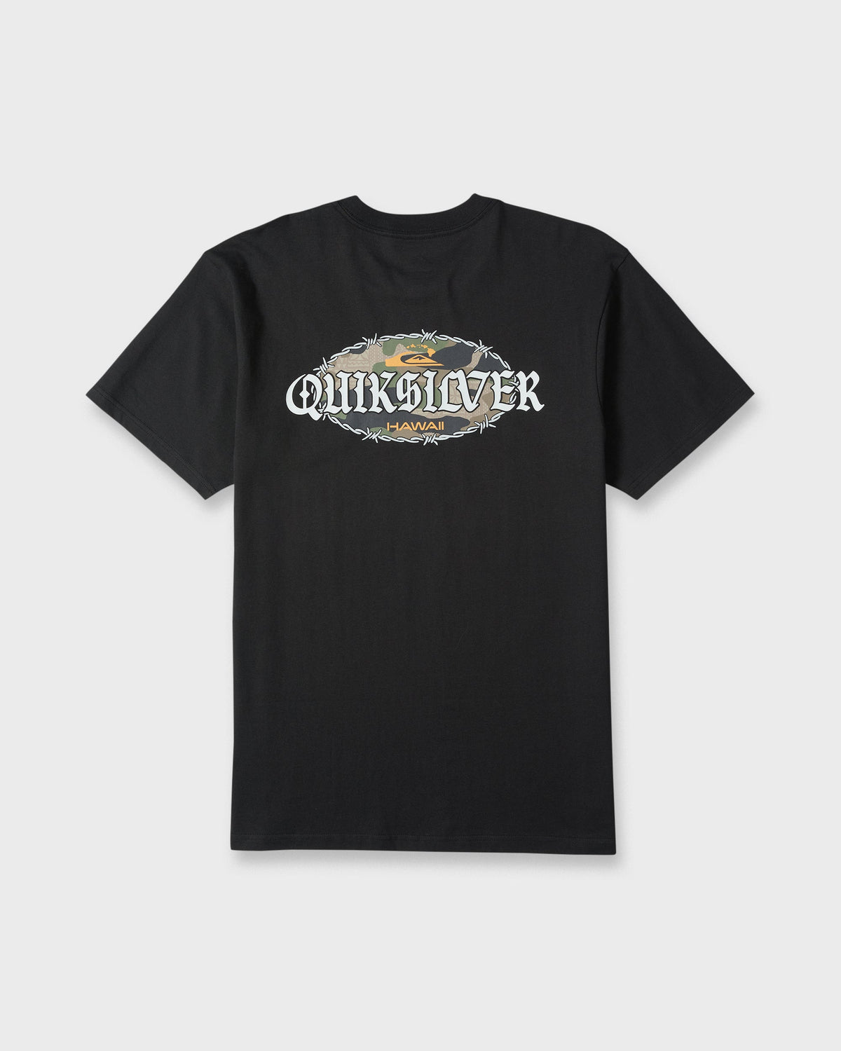 Hawaii Barb Wire Classic Short Sleeve Cotton T-Shirt - Black