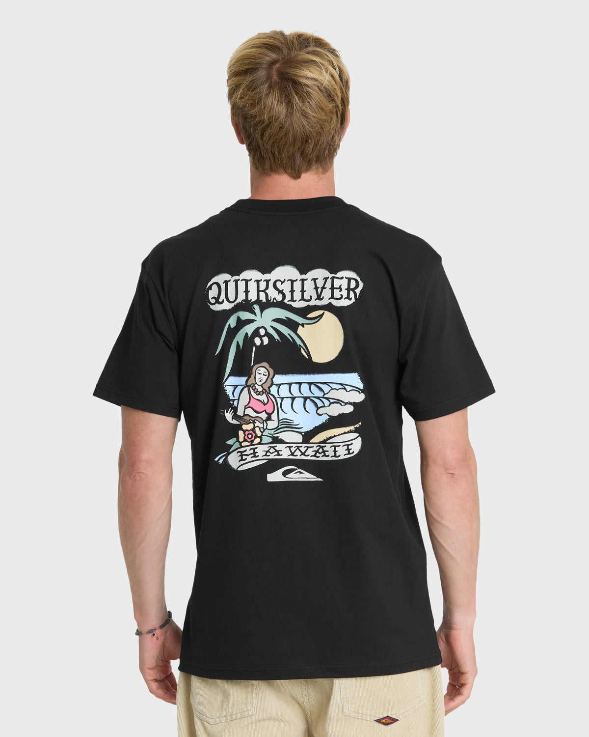 Hawaii Island Peace Short Sleeve Cotton T-Shirt - Black